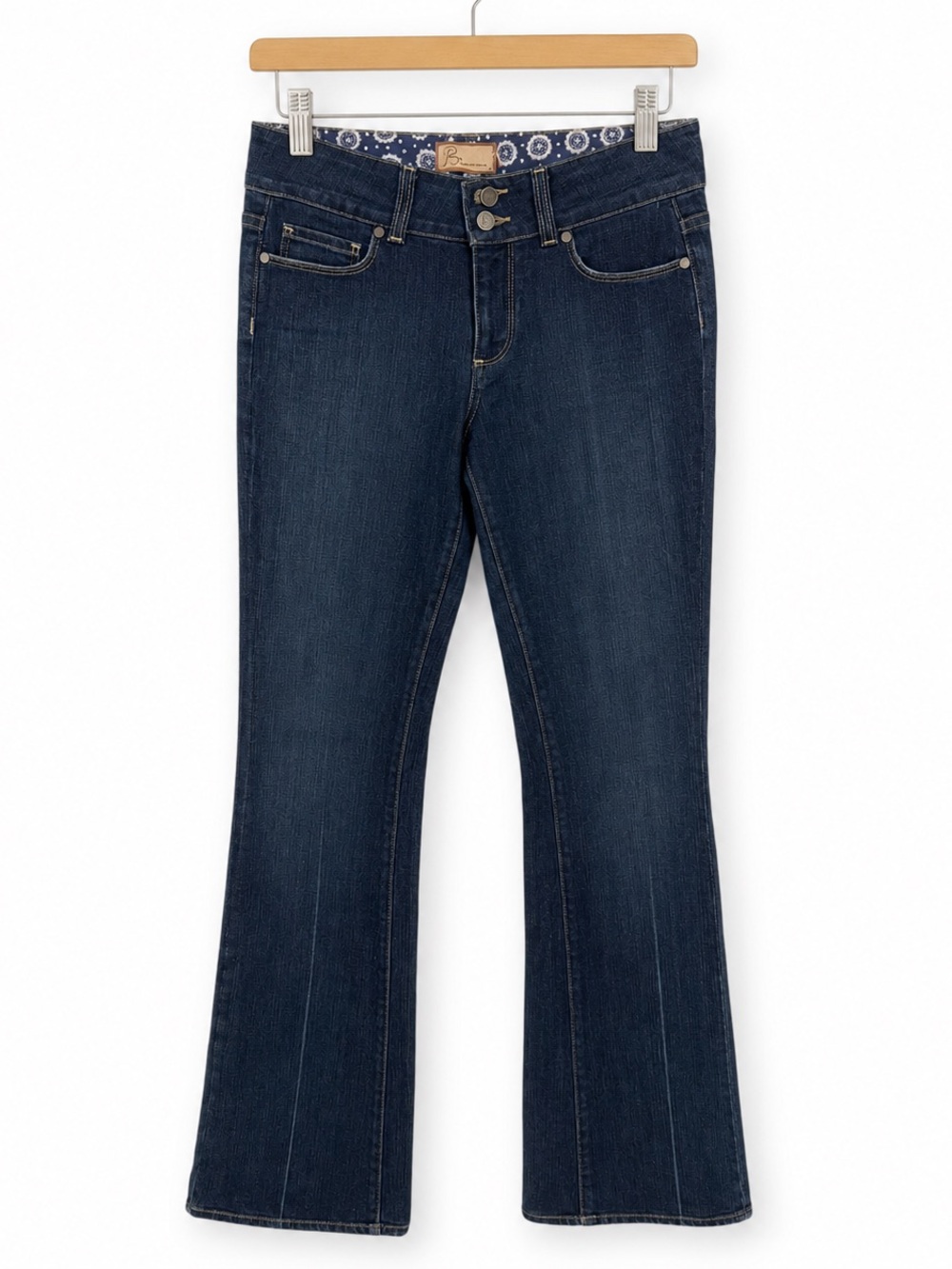 PAIGE Hidden Hills Bootcut Jeans 28 Dark Wash Low Rise‎ Stretch Made in USA Y2K